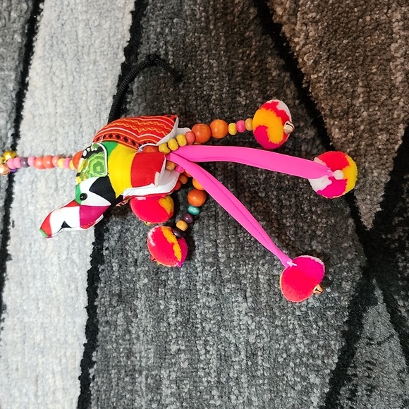 GOOD FORTUNE ELEPHANT BEADED HANGING WALL WINDOW DOOR DECOR - Picture 7 of 11